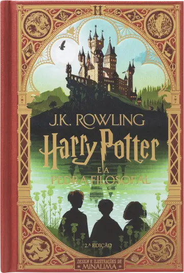 Capa de Harry Potter e a Pedra Filosofal — MinaLima Interativa (Portugal)