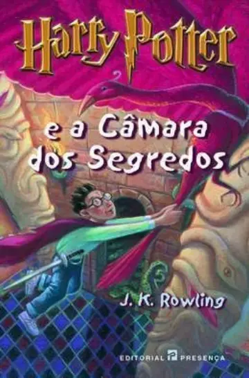 Capa de Harry Potter e a Câmara dos Segredos — Mary GrandPré — Presença (histórica) (Portugal)