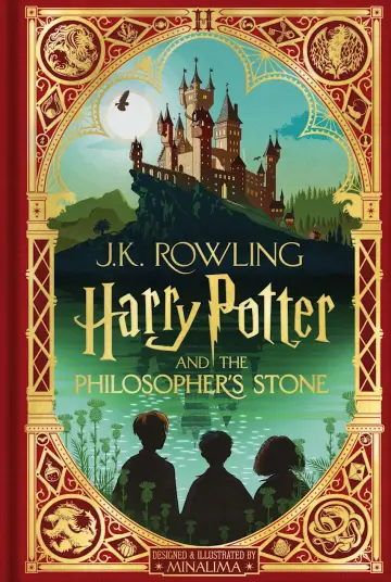 Capa de Harry Potter e a Pedra Filosofal — MinaLima Interativa (Reino Unido)